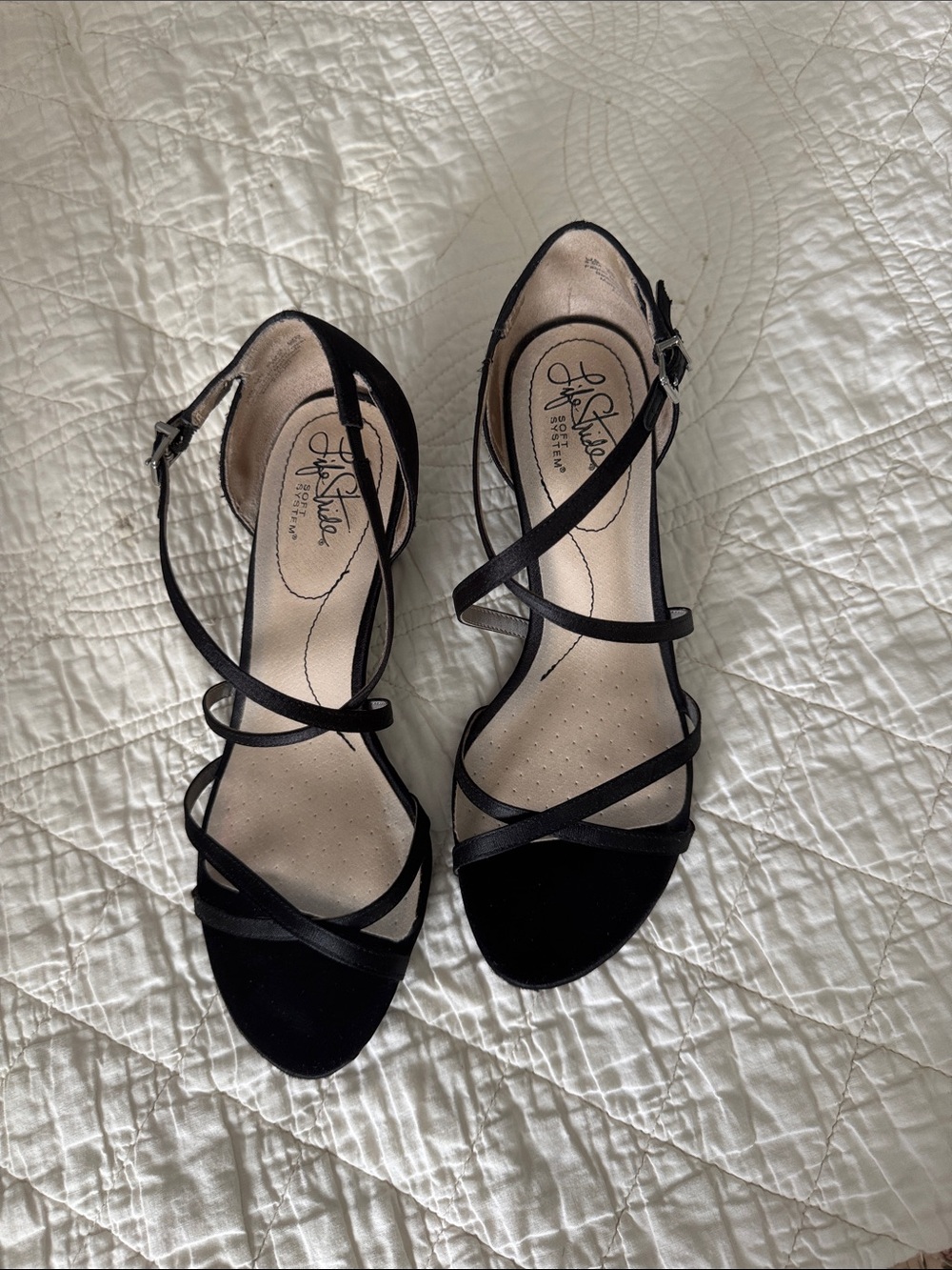 Life Stride Black Strappy Dress Sandals